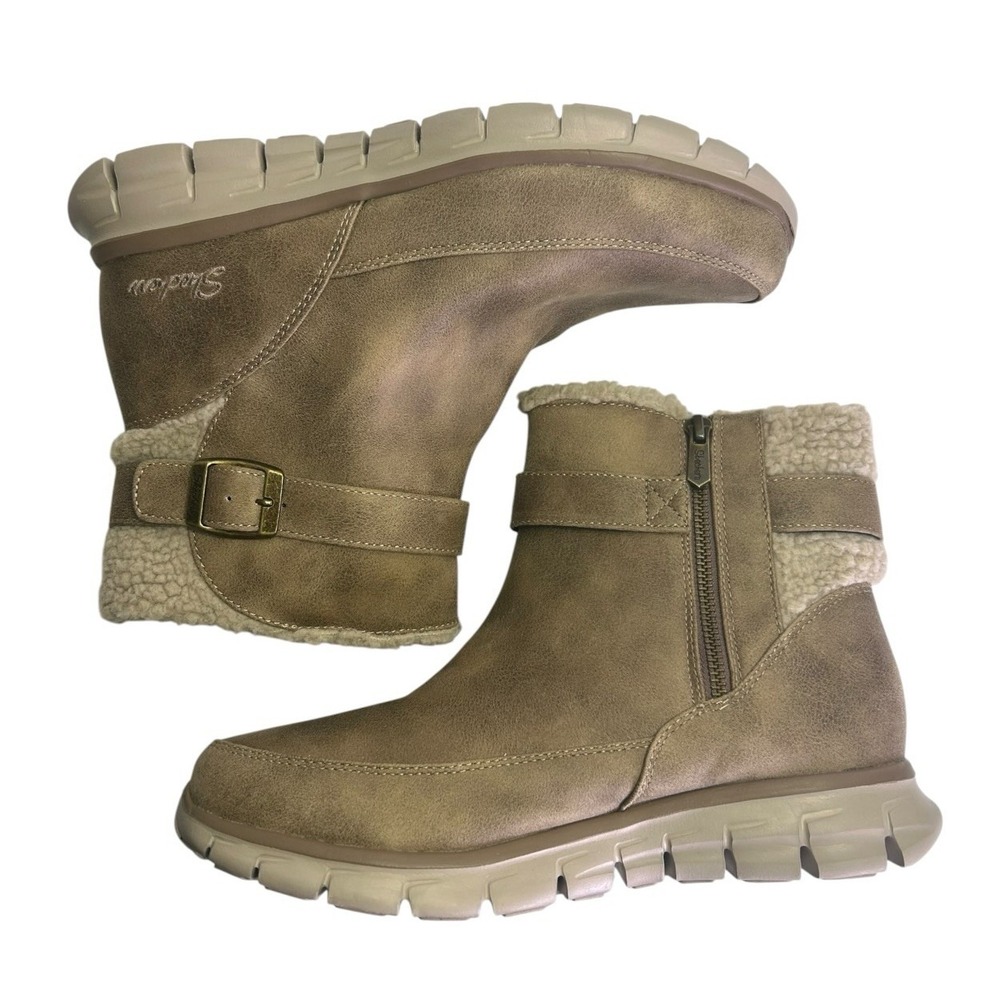 Skechers Womens Synergy Diva Lane Ankle Boots Size 8.5 Taupe Memory Foam - Picture 5 of 8